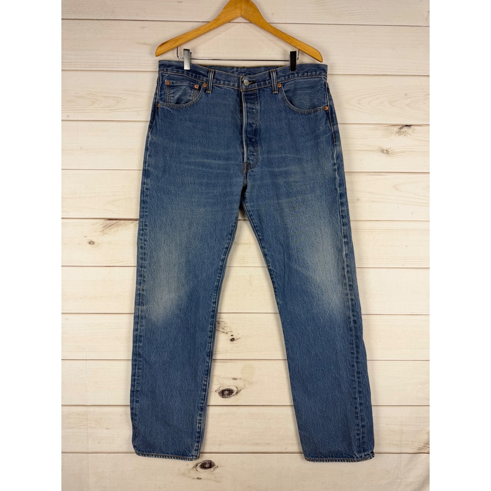 Vintage Levis 501 Jeans W36 L36 Mens Blue Straight Leg Button Fly